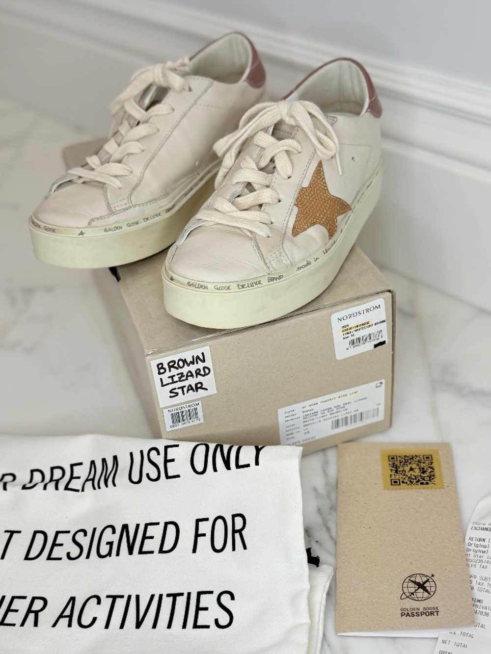 Golden Goose Hi Star Private Edit Low Top Platform - White/Beige US5/EU35
